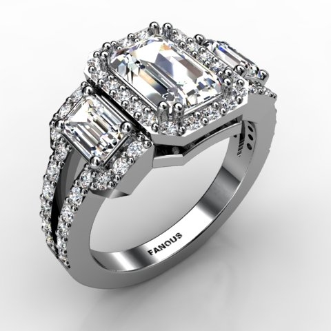 18k White Gold Engagement Ring 1.38ct - 1001812-18kw